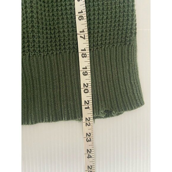 Pistola Olga Distressed Olive Green Crewneck Waffle Knit Sweater Size X-Small XS - Picture 12 of 13